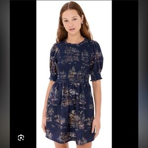 Hill House Home Smocked Vivi Navy Equestrian Mini Dress XS